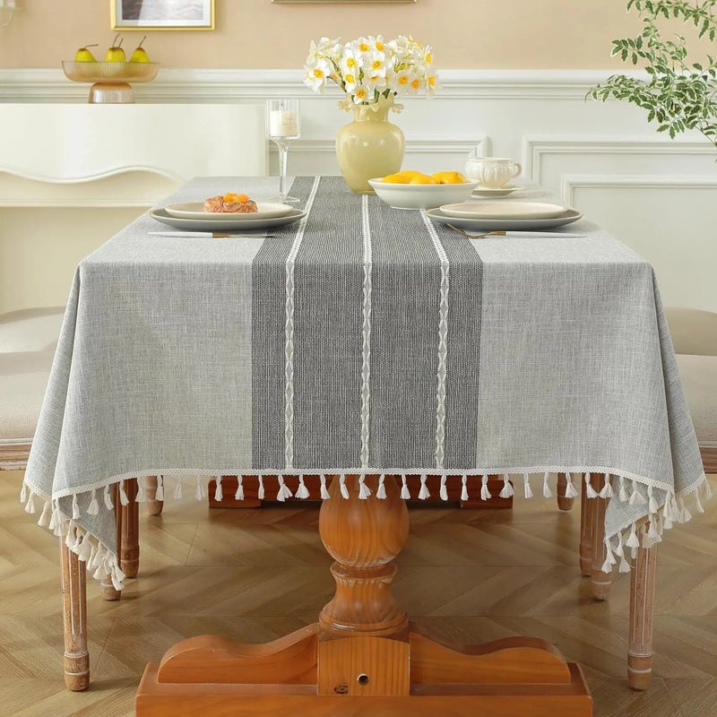 Bluejw HD Rustic Tablecloth Cotton Linen Waterproof  Burlap Table Cloths Cotton Tablecloth for Rectangle Table - Image 1